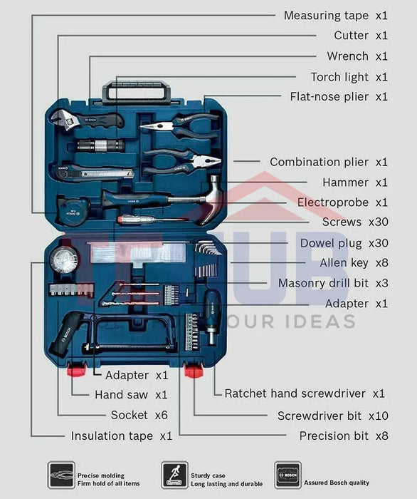 BOSCH Multifunction Household Tool Kit Set (108 Pieces)
