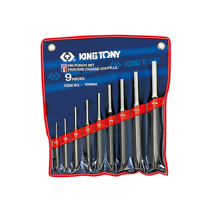 KING TONY 1009PR Pin Punch Set 2-14MM (9 Pieces)