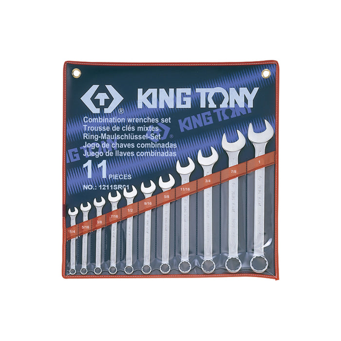 KING TONY 1211SR01 Combination Spanner Set 1/4"-1" (11 Pieces)