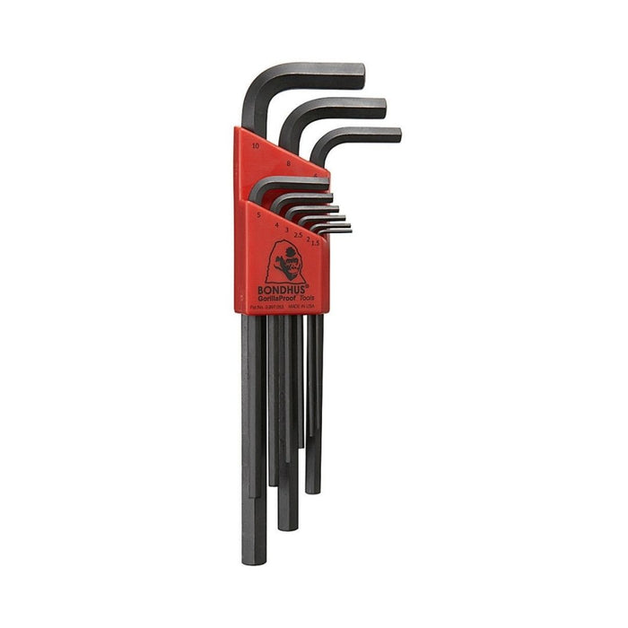 BONDHUS 12199 Hex End L-Wrench Sets (1.5-10MM) (9 Pieces)