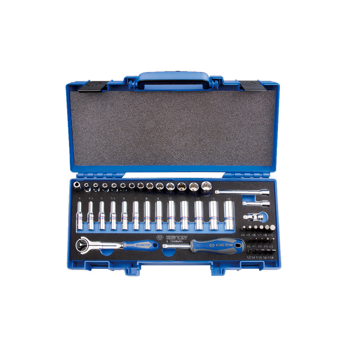 KING TONY 2048MRV 1/4" Dr. SQ Socket Set (48 Pieces)