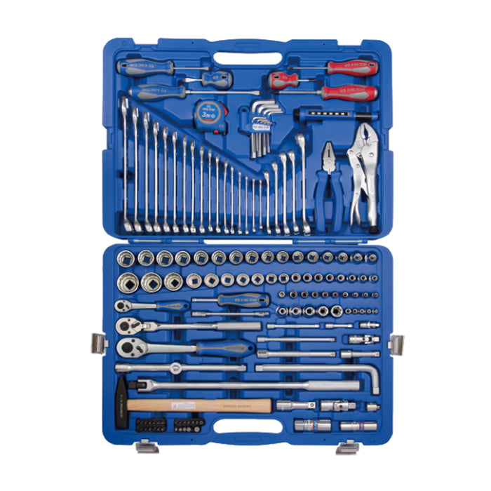 KING TONY 1/4"+3/8"+1/2" Dr. Socket & Tool Set (143 Pieces)