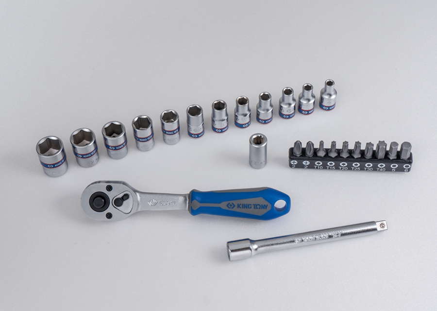 KING TONY 2525MRE 1/4" Dr. Socket Set (25 Pieces)