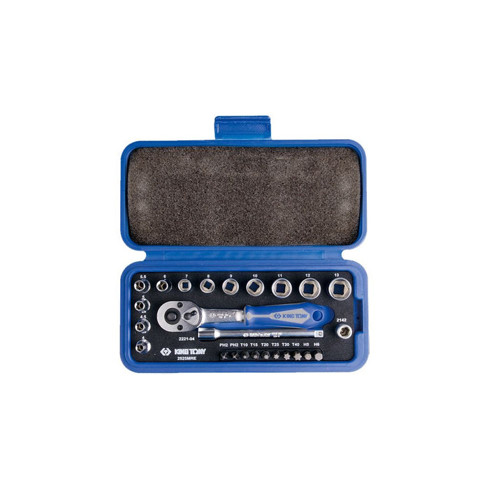 KING TONY 2525MRE 1/4" Dr. Socket Set (25 Pieces)
