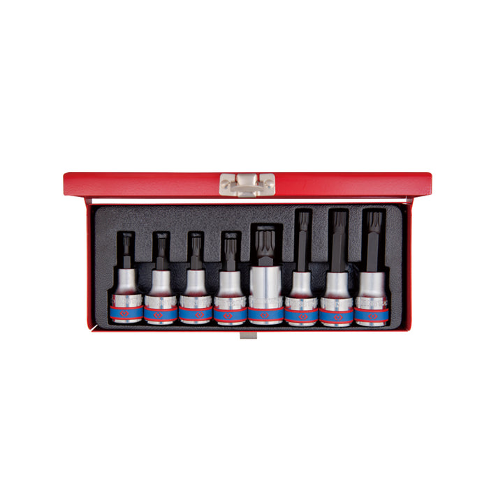 KING TONY 4128PR 1/2" Dr. Spline Bit Set (8 Pieces)