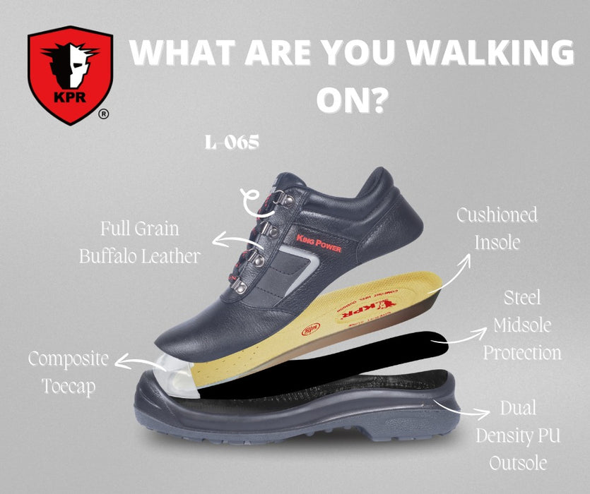 KPR L-065 Black Lace Up Safety Shoe