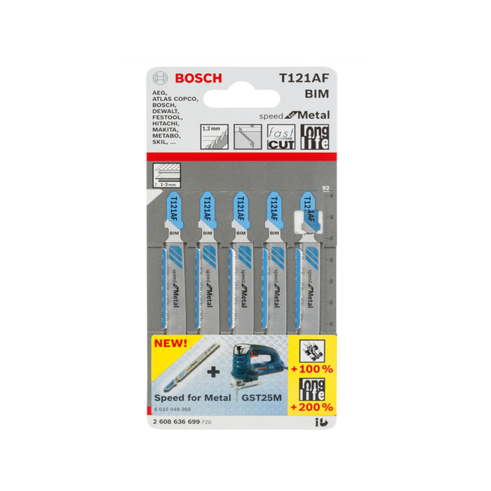 BOSCH T121AF Jig Saw Blades (5 Pieces)
