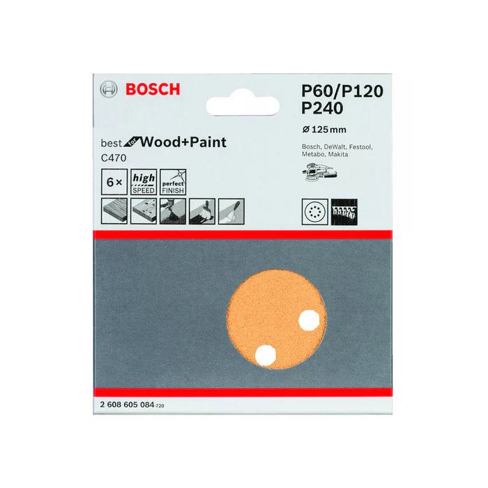 BOSCH C470 Sanding Disc 125MM (5 Pieces)