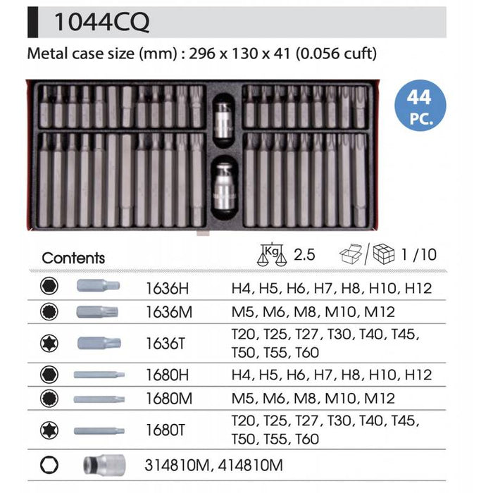 KING TONY 1044CQ Assorted Bit Set 10MM (44 Pieces)