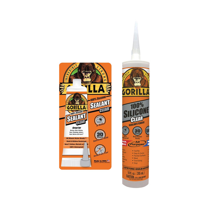 GORILLA 100% Silicone Sealant 10OZ (Clear)