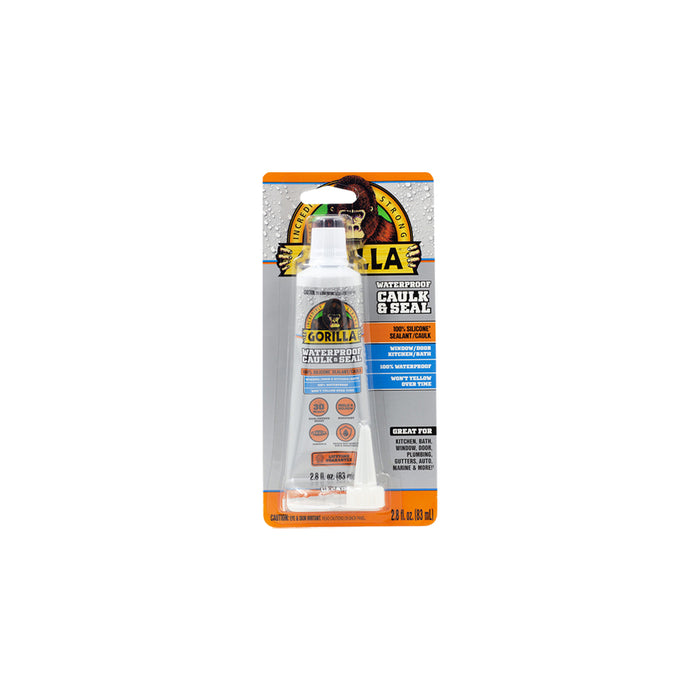 GORILLA Waterproof Caulk & Seal 100% Silicone Sealant (Clear)