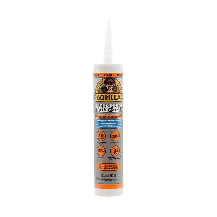 GORILLA Waterproof Caulk & Seal 100% Silicone Sealant (Clear)