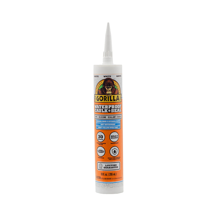 GORILLA Waterproof Caulk & Seal 100% Silicone Sealant (White)