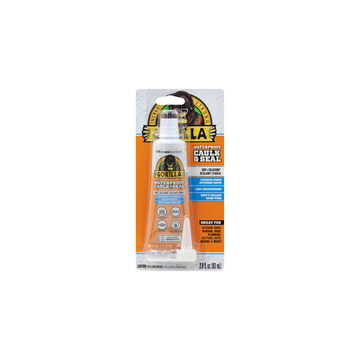 GORILLA Waterproof Caulk & Seal 100% Silicone Sealant (White)