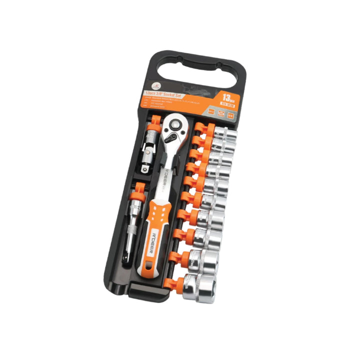 ROBUST DEER RTH1013B 3/8" Dr. Socket Set 10-24MM (13 Pieces)