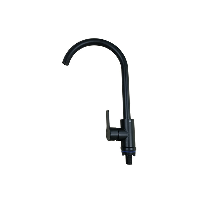 SHOWY 3917 Wand Lever Quarter Turn S/S "U" Sink Tap (Black)