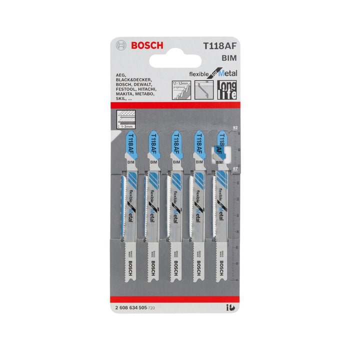 BOSCH T118AF METAL Jigsaw Blade (5 Pieces)