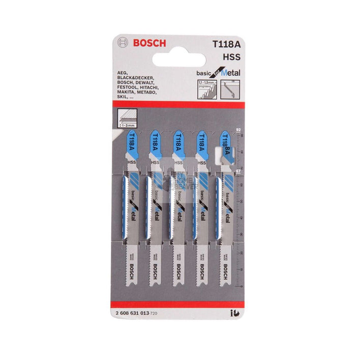 BOSCH T118A METAL Jigsaw Blade (5 Pieces)