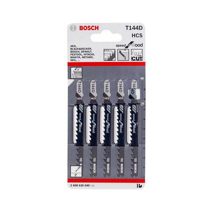 BOSCH T144D WOOD Jigsaw Blade (5 Pieces)