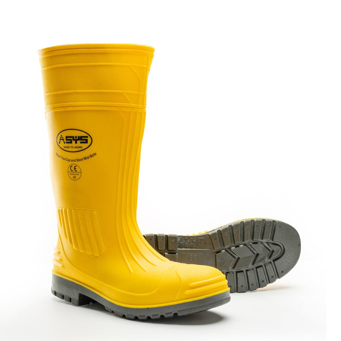 ASYS Trojan PVC Rubber Yellow Boots (UK 6 - 13)