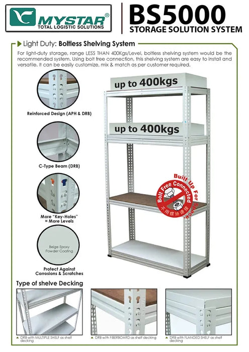 MYSTAR BS-5000 Boltless Rack (400KG)