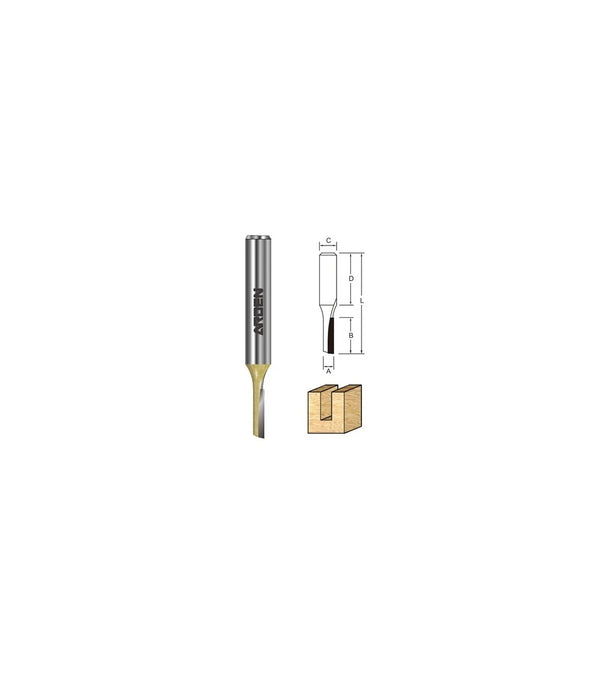 ARDEN A0114130 1/4" Shank Double Flute Straight Router Bit (1/4"X10.5MMX30MM) #06