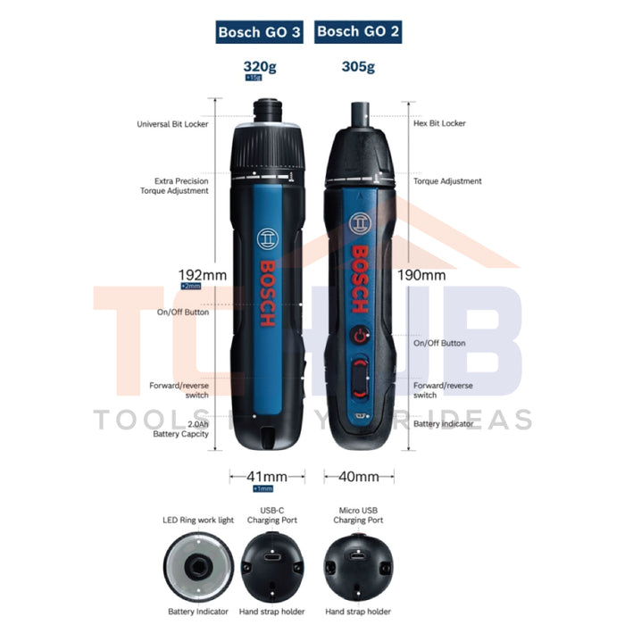 BOSCH GO 3 Cordless Screwdriver Kit Set (3.6V)