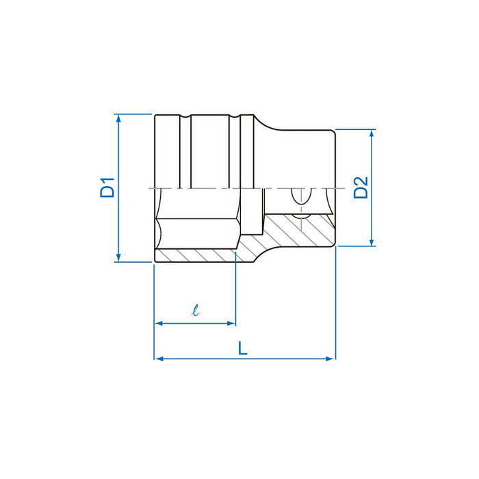KING TONY  1/2" Dr. 6PT Socket (Metric Size)