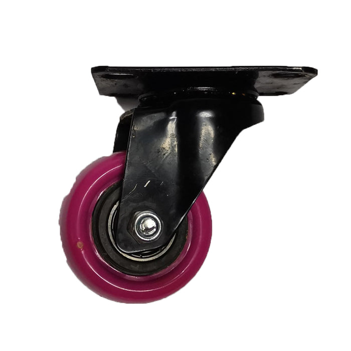 Swivel PU Caster Wheel (Pink/Orange)