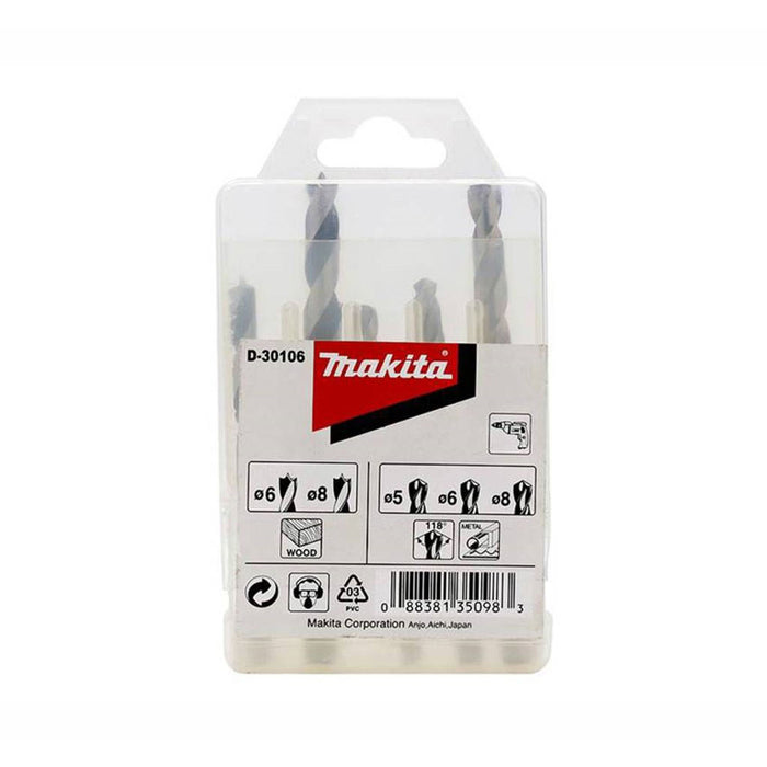 MAKITA D-30106 Mixed Drill Bit Set (5 Pieces)