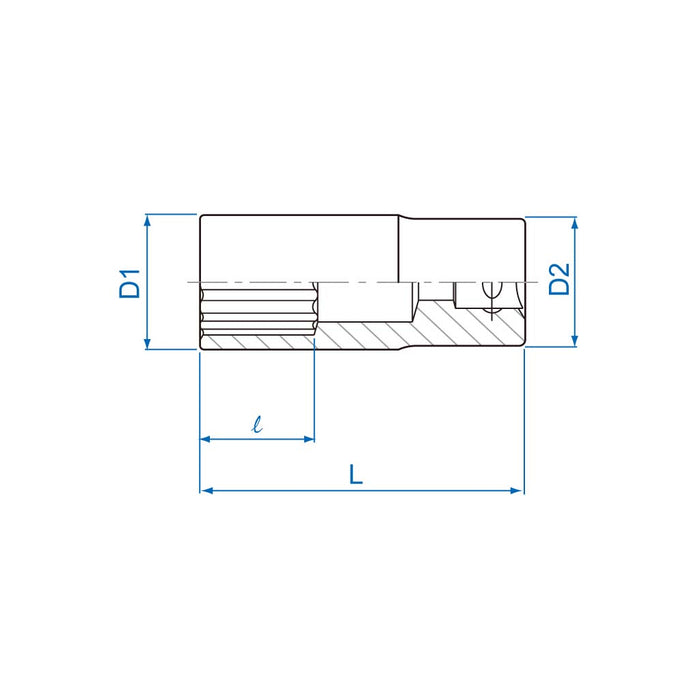 KING TONY 1/2" Drive 12PT Deep Socket (8-19MM)