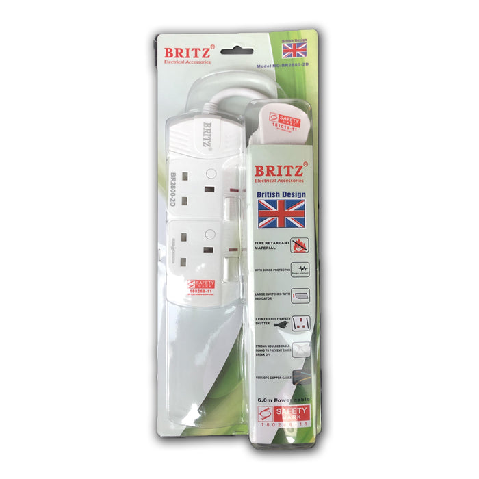 BRITZ Extension Plug Socket (2-WAY)