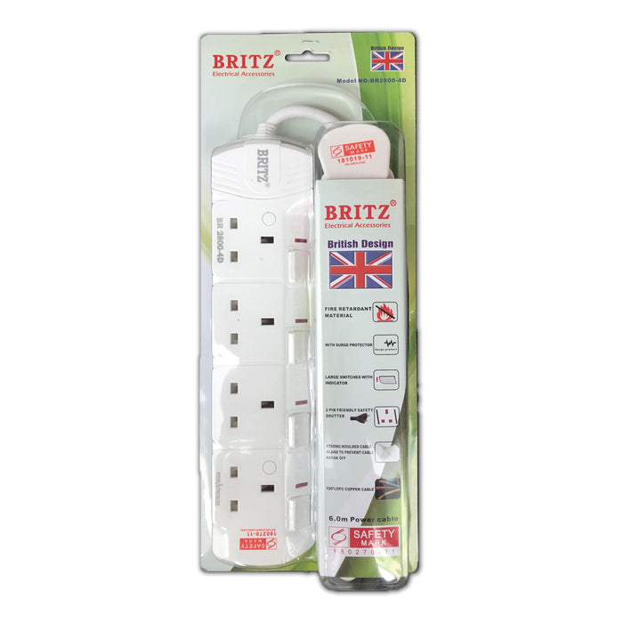 BRITZ Extension Plug Socket (4-WAY)