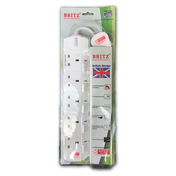 BRITZ Extension Plug Socket (5-WAY)