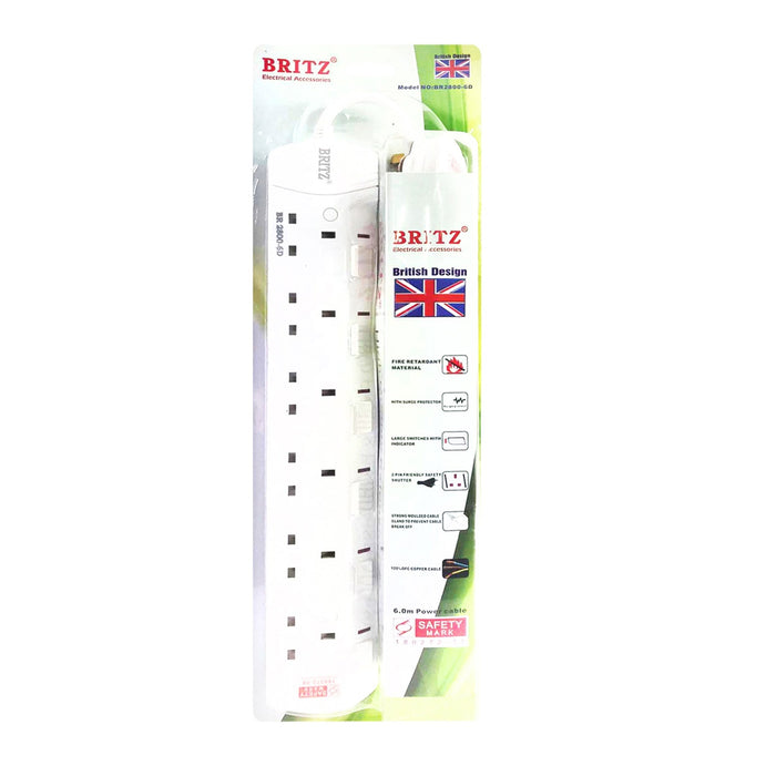 BRITZ Extension Plug Socket (6-WAY)