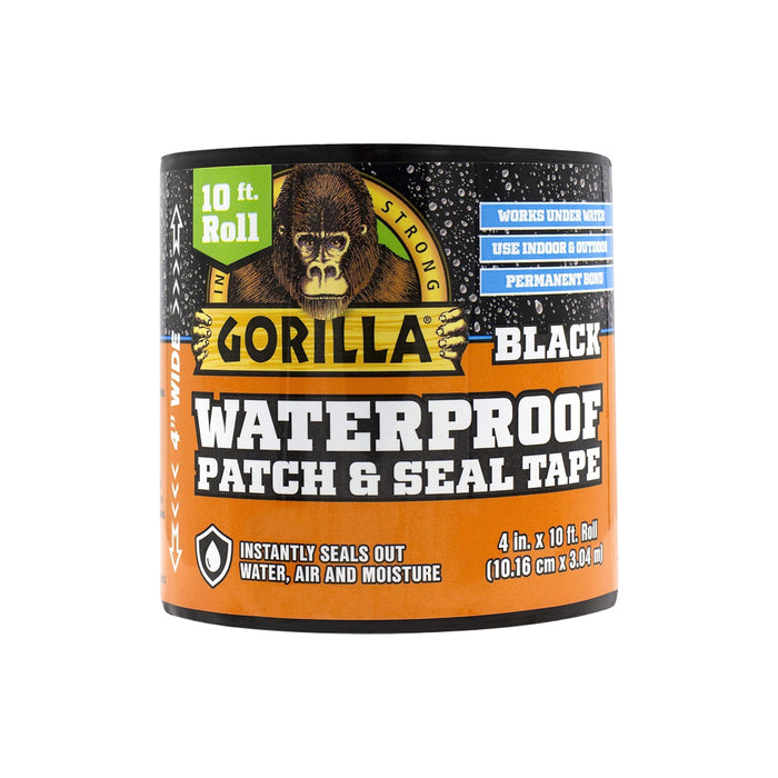GORILLA Waterproof Patch & Seal Tape Black (4"X10FT)