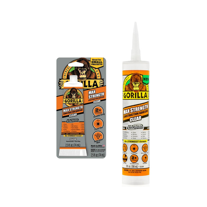 GORILLA 105044 Max Strength Construction Adhesive Clear