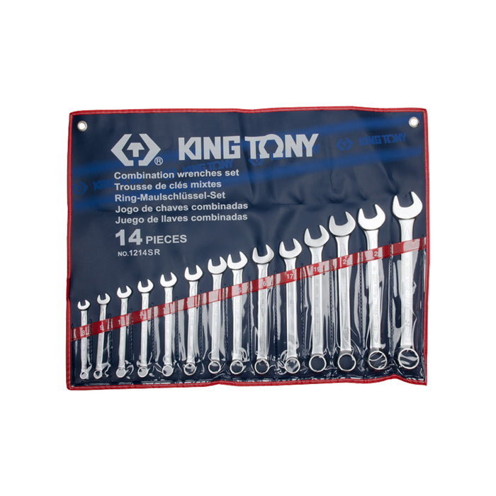 KING TONY 1214SR01 Combination Spanner 3/8" - 1-1/4" (14 Pieces)
