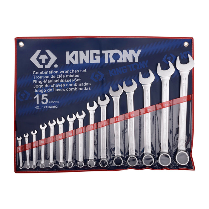 KING TONY 1215MR02 Combination Spanner Set (15 Pieces)