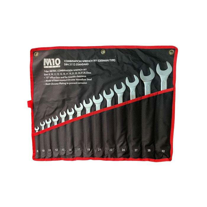 M10 14GTS Combination Spanner Set (8-32MM) (14 Pieces)