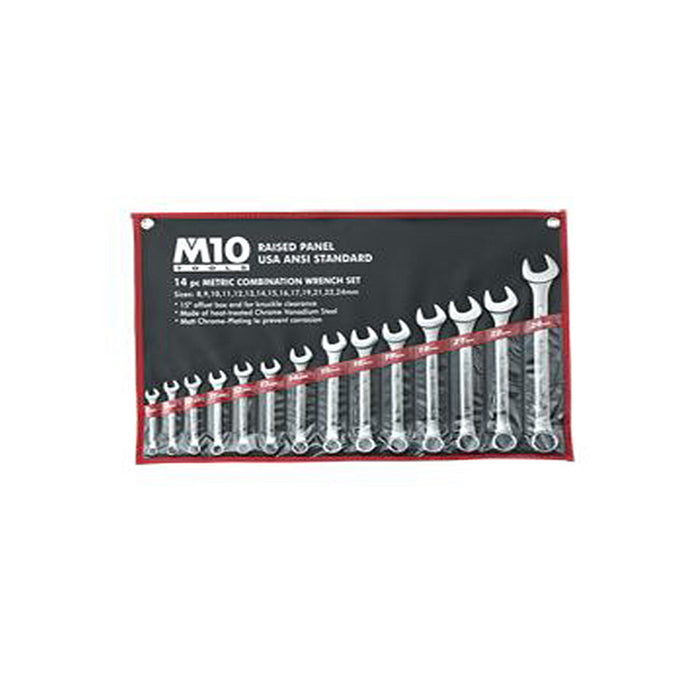 M10 14MA Combination Spanner Set (14 Pieces)