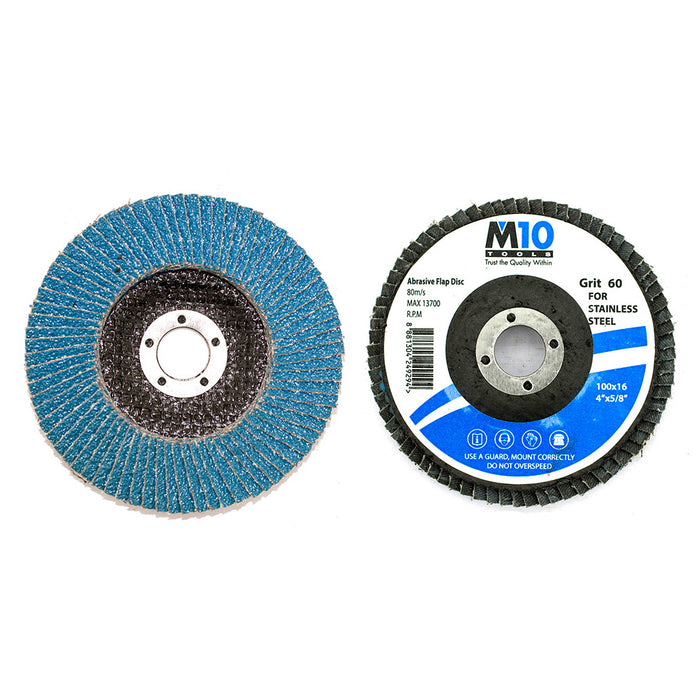 M10 Blue Abrasive Flap Disc (Stainless Steel) (4")
