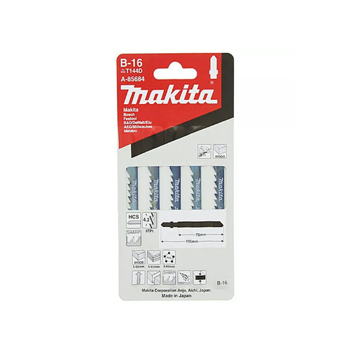 MAKITA A-85684 Jig Saw Blade B-16 (5 Pieces)