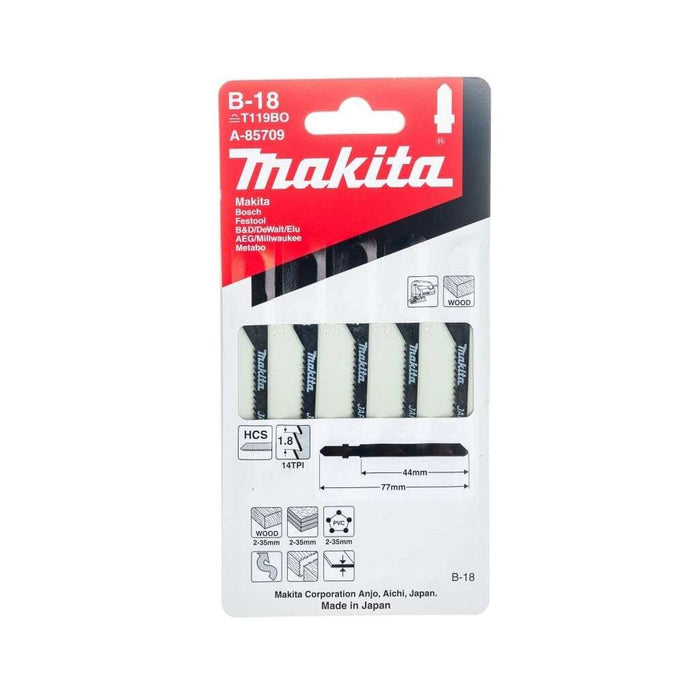 MAKITA A-85709 Jig Saw Blade B-18 (5 Pieces)