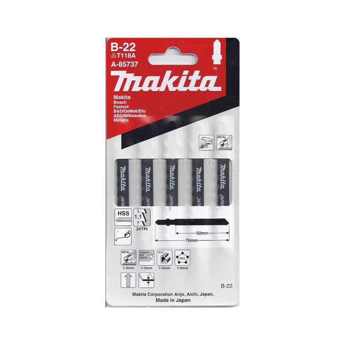 MAKITA A-85737 Jig Saw Blade B-22 (5 Pieces)
