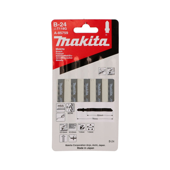 MAKITA A-85759 Jig Saw Blade B-24 (5 Pieces)