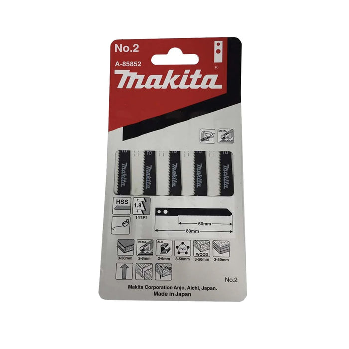 MAKITA A-85852 Jig Saw Blade No.2 (5 Pieces)