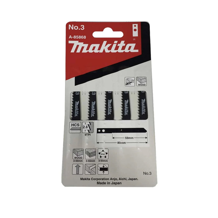 MAKITA A-85868 Jig Saw Blade No.3 (5 Pieces)