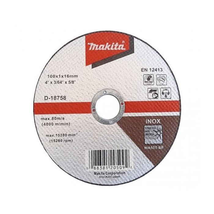 MAKITA D-18758 Metal Cutting Disc (100 x 1.0 x 16MM)