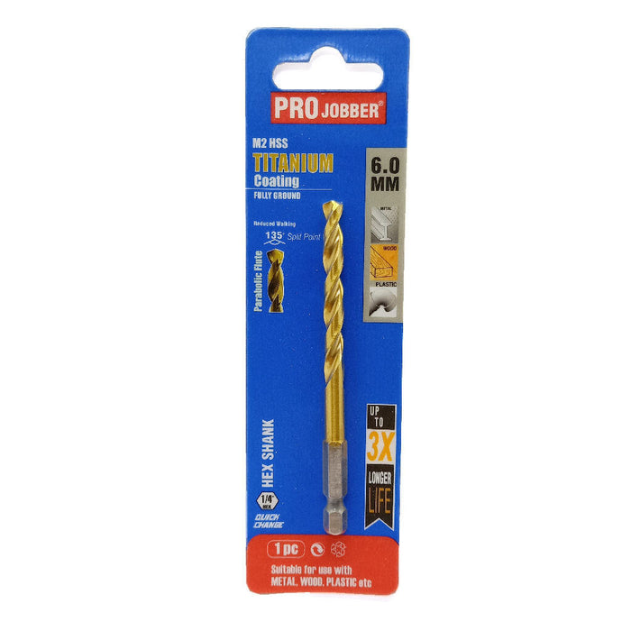 PROJOBBER HSS-TiN Drill Bit (1/4" Shank)